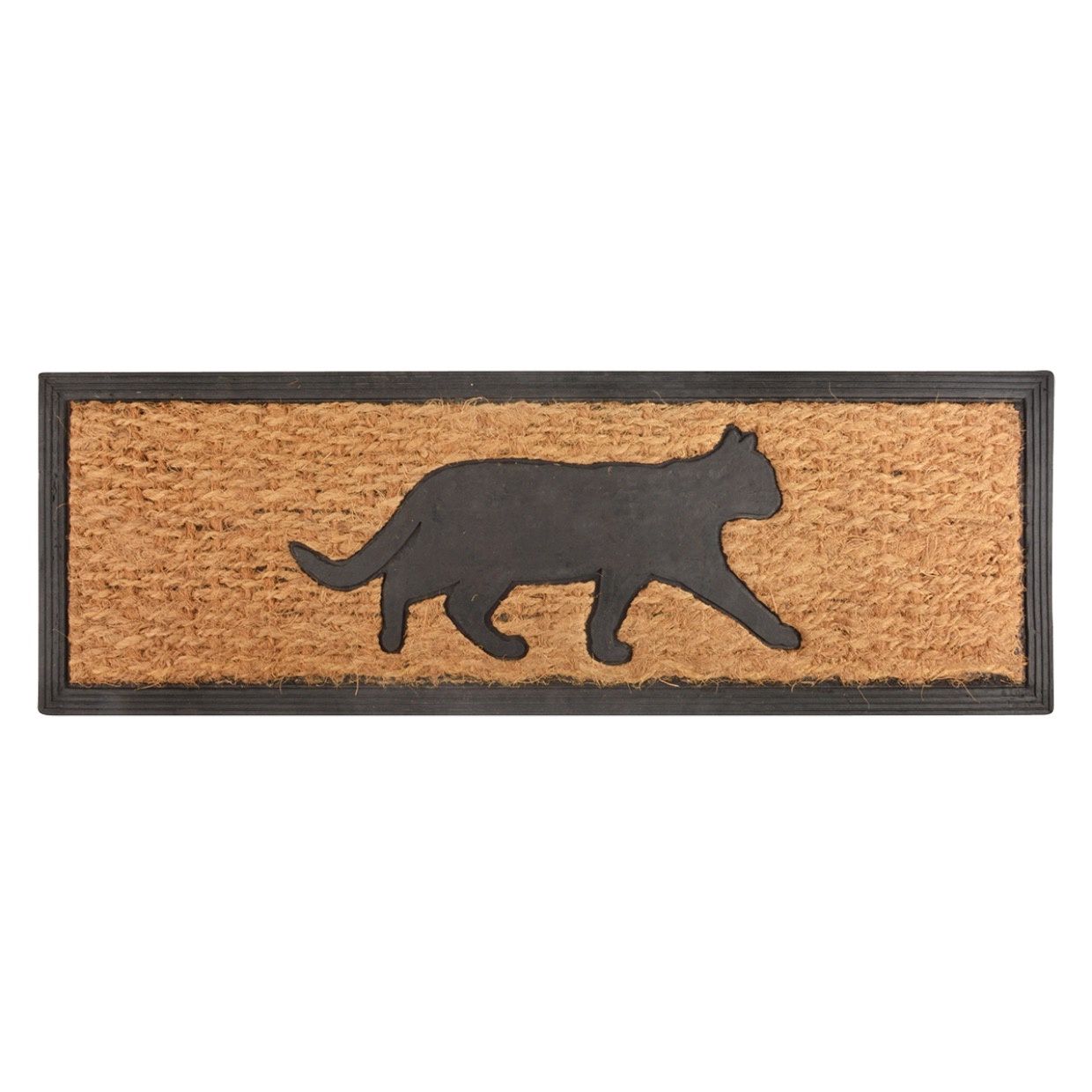 Deurmat rubber/kokos poes kat