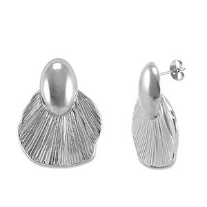 Oorbellen oorstekers waaier · Silver