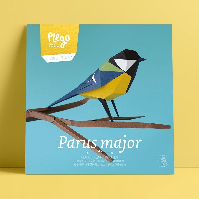 Plego · papieren koolmees 'Parus major'