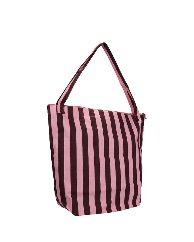 Katoenen tas met rits · stripes · chocolate + bubblegum