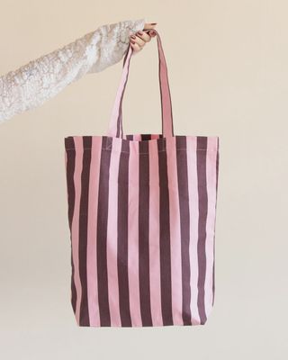 Katoenen tas · stripes · chocolate + bubblegum