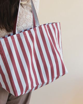 Katoenen strand tas· stripes · sky + fig