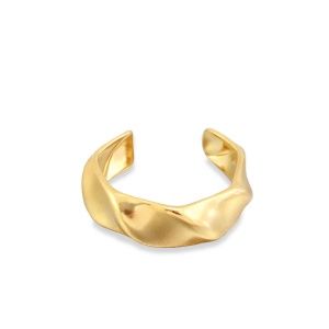 Ring stainless steel twisted gold