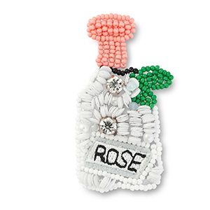 Broche bottle rose White-pink-green