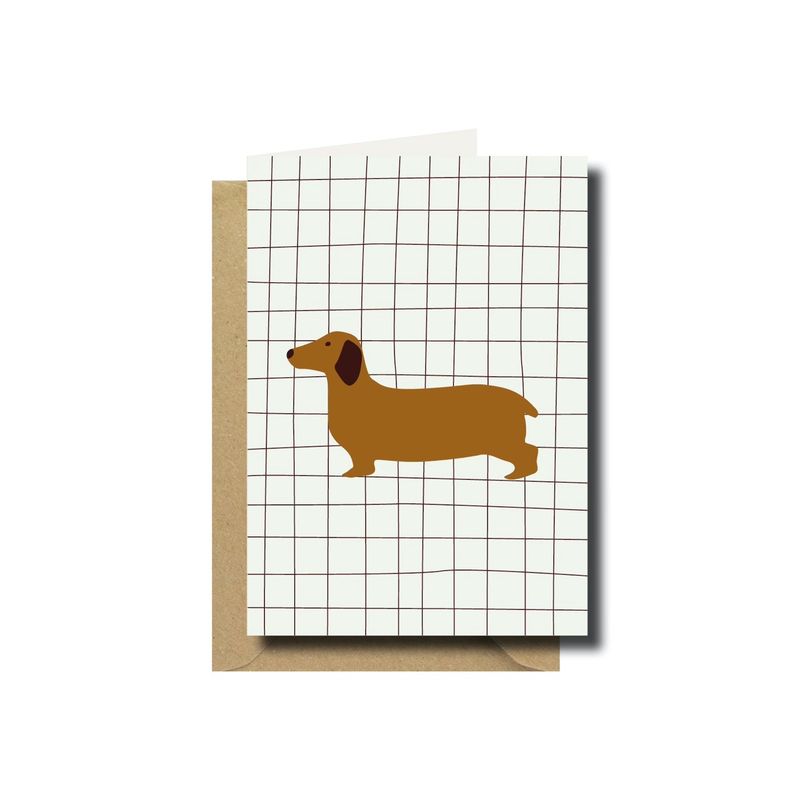 Wenskaart · Teckel grid