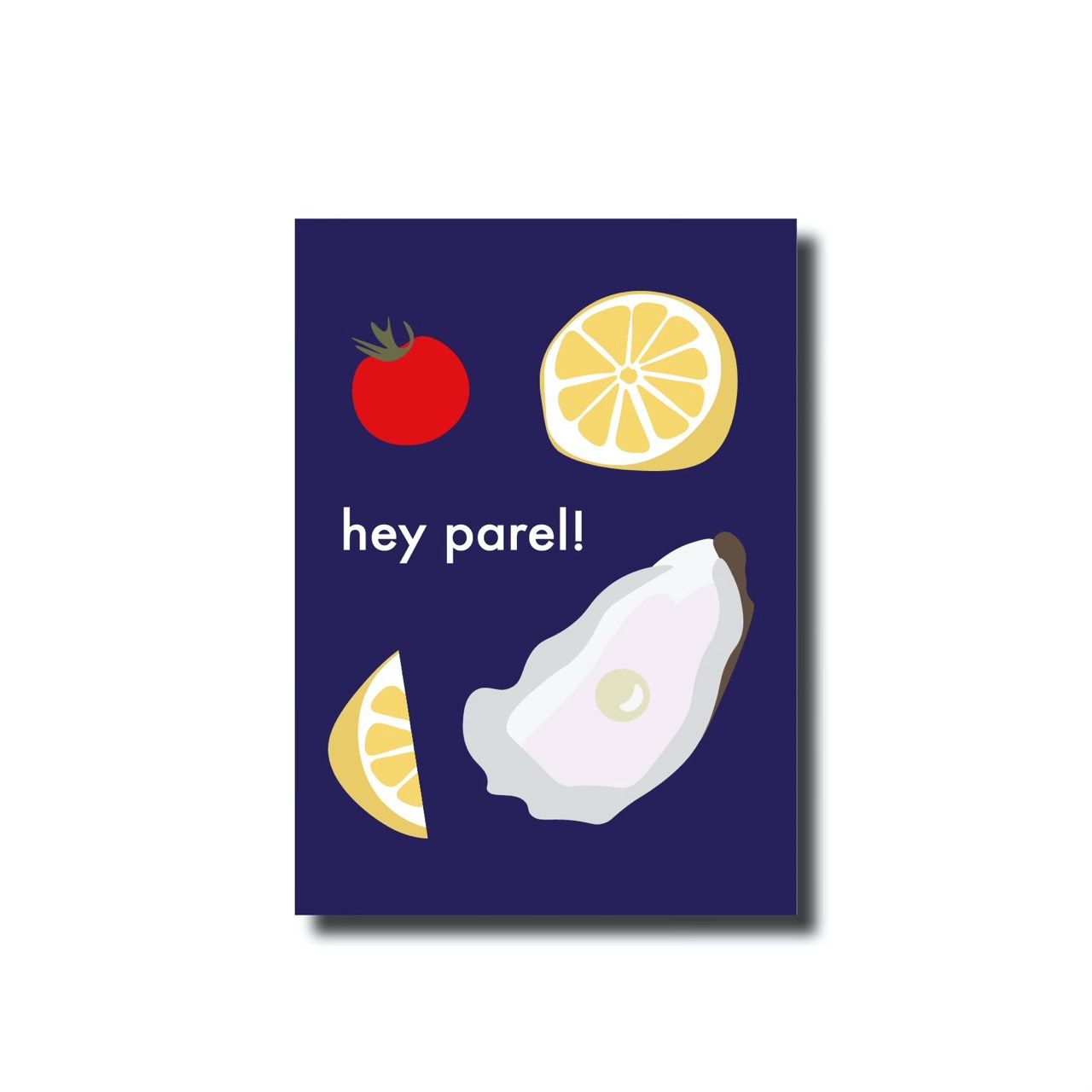 Ansichtkaart · Hey parel! blue