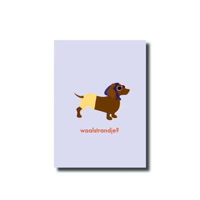 Ansichtkaart · Teckel - Waalstrandje?