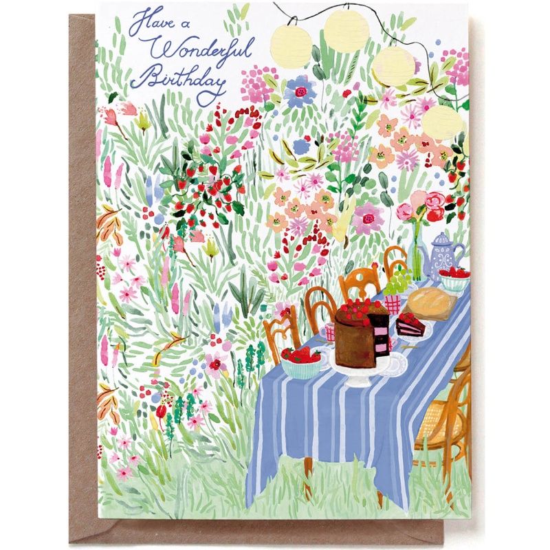 Dubbele kaart  &#39;Have a wonderful birthday&#39;