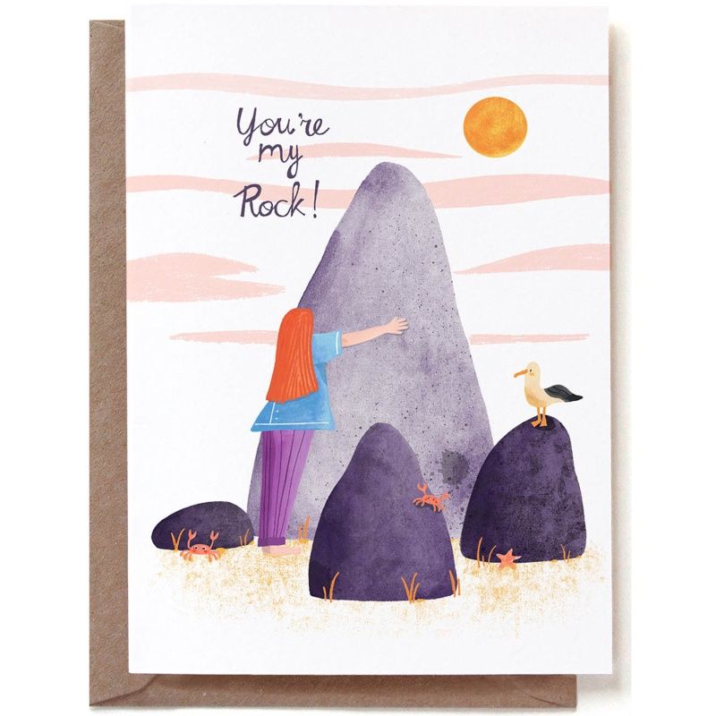 Dubbele kaart &#39;You are my rock&#39;