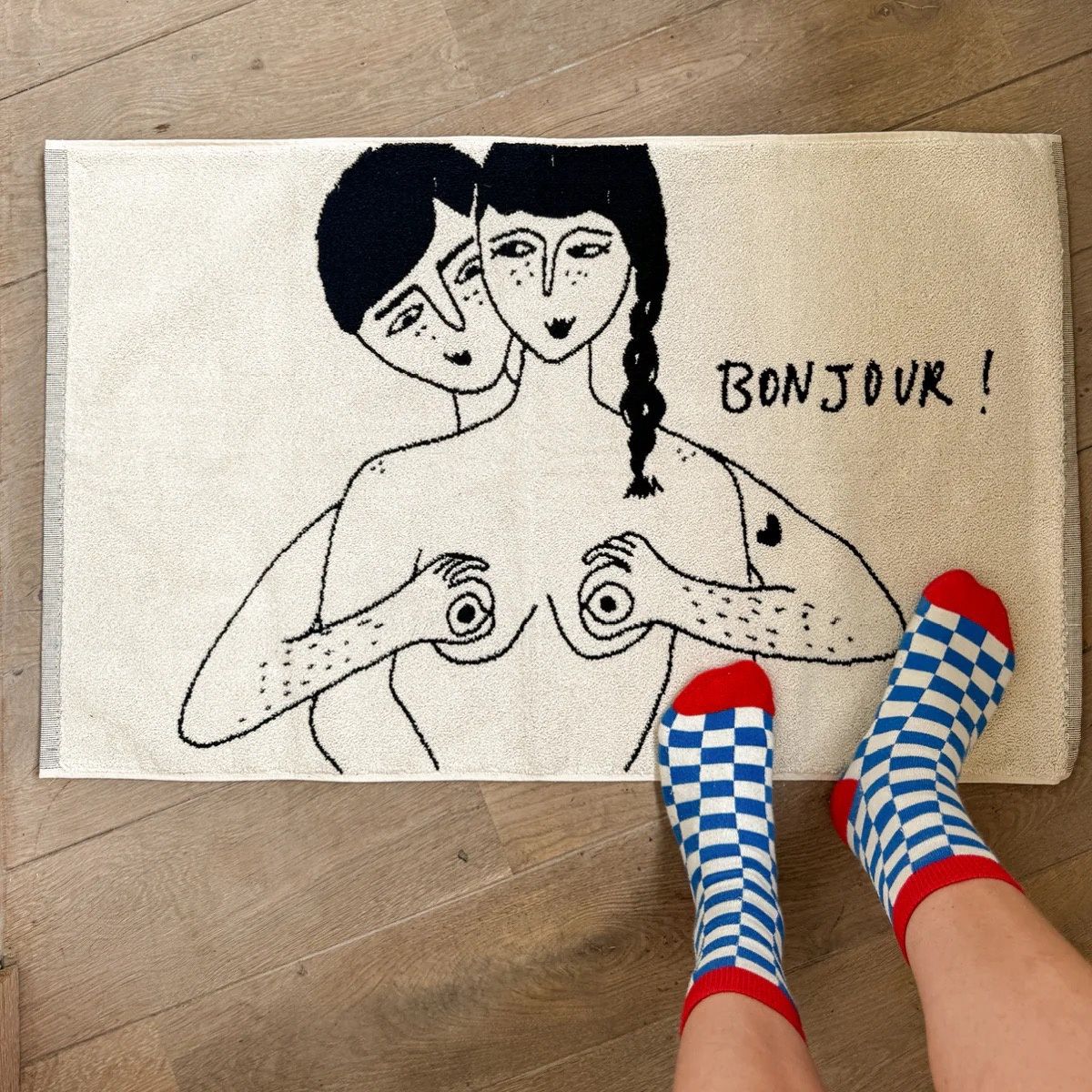 Helen B badmat · Bonjour