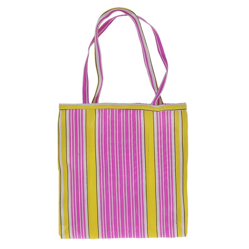 Tas net gestreept · roze/geel
