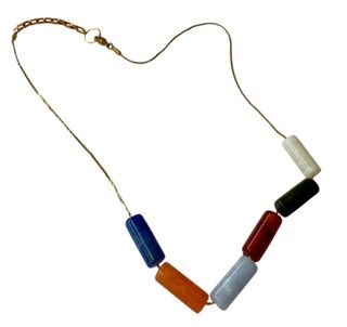 Bybjor ketting · Colorful Tube Golden Chain &amp; Circle