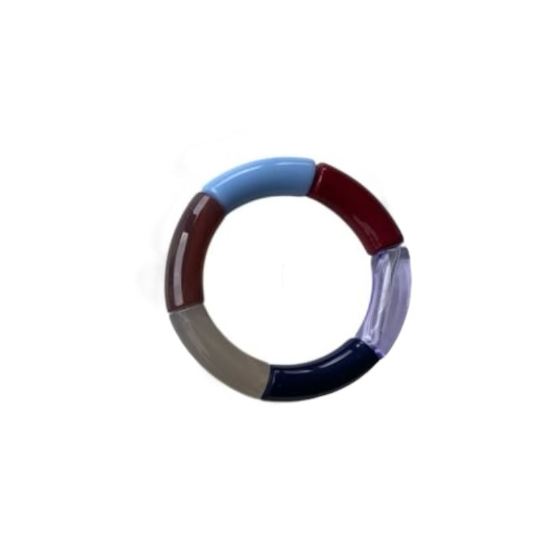 Bybjor armband tube Marble Rainbow · red/blue
