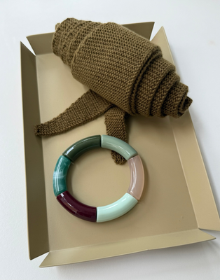 Bybjor armband tube Marble Rainbow · green/mint