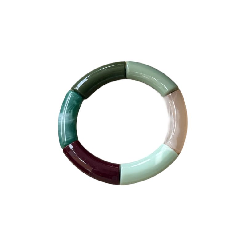 Bybjor armband tube Marble Rainbow · green/mint