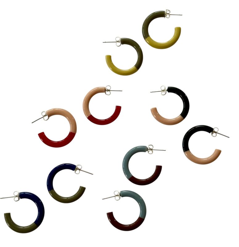 Bybjor Duo Color Hoop Earrings