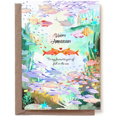 Dubbele kaart &#39;My favourite pair of fish&#39;