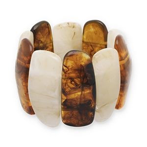 Armbanden resin • amber brown-off white-beige
