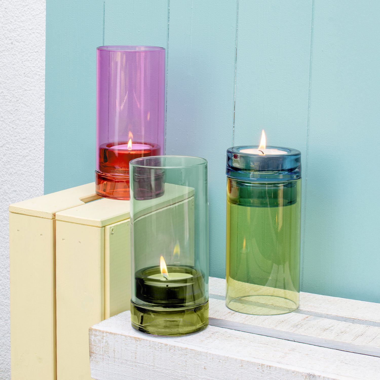 Remember · Glazen lantaarn lamp 'Lys' pink