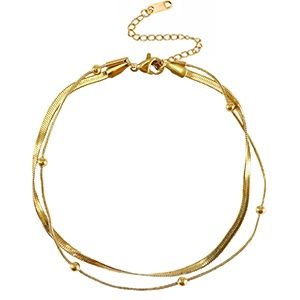 Enkelbandje duo layer Gold