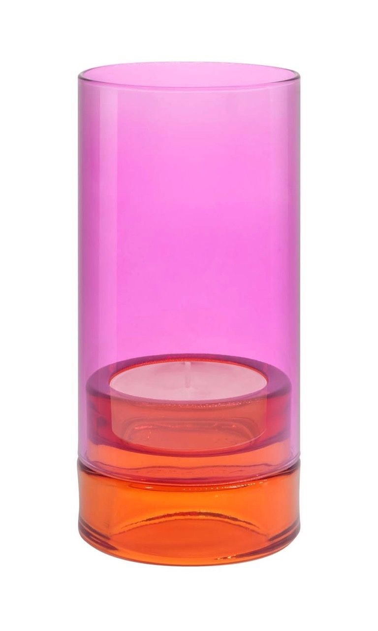 Glazen lantaarn lamp &#39;Lys&#39; pink