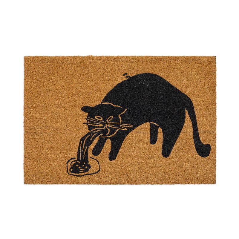 Deurmat hairball kat