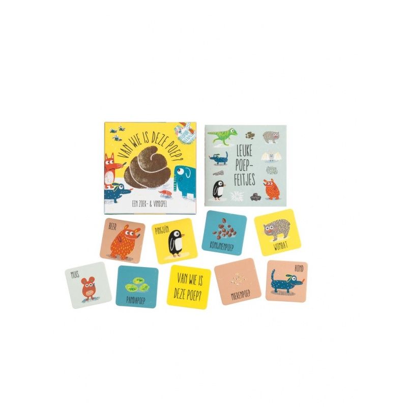 Zoek- &amp; vindspel · Van wie is deze poep?