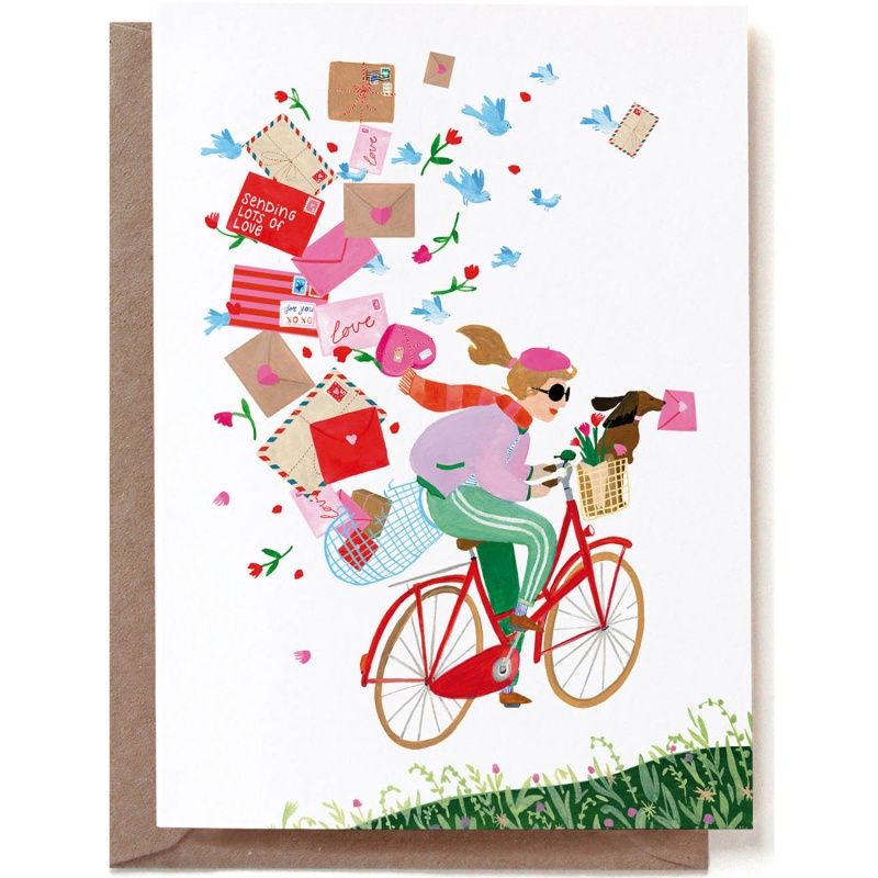 Dubbele kaart &#39;Sending love bike&#39;