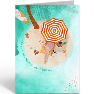 Dubbele kaart &#39;Relaxed birthday&#39;