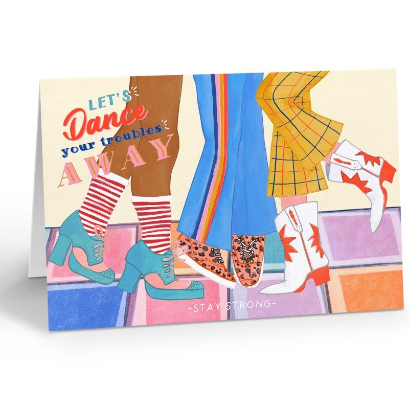 Dubbele kaart &#39; Dance your troubles away&#39;