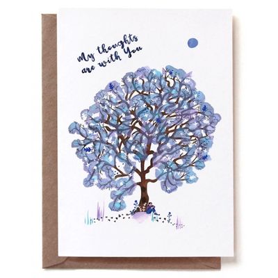 Dubbele kaart &#39;My thoughts are with you tree&#39;