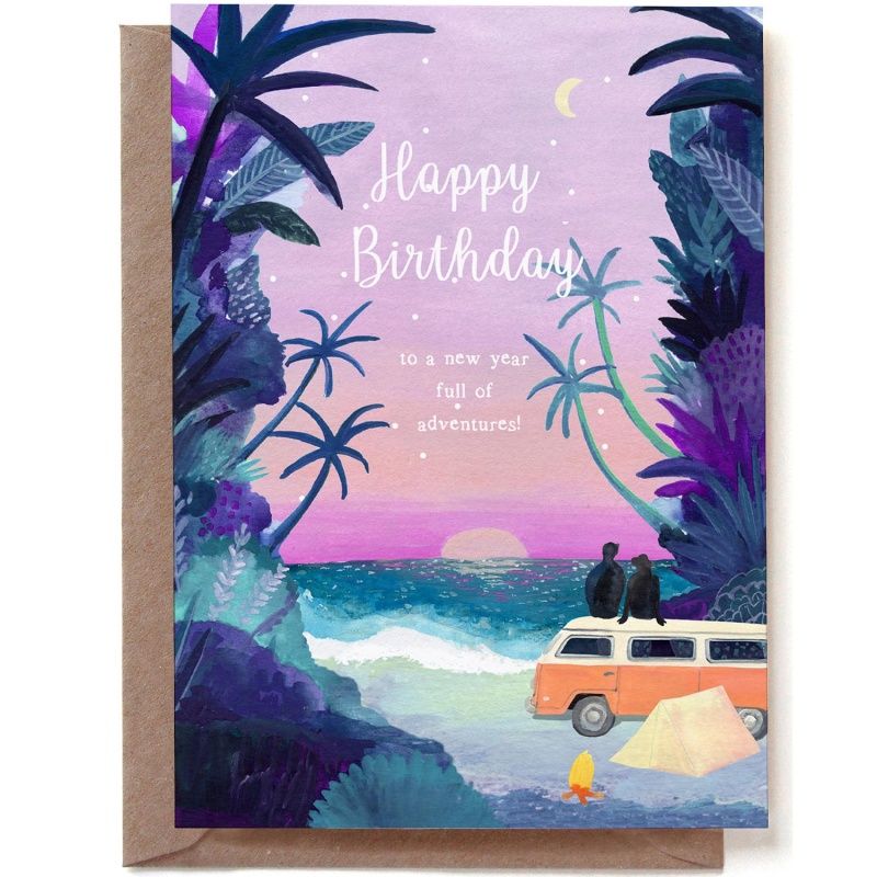 Dubbele kaart &#39;Happy birthday adventure&#39;