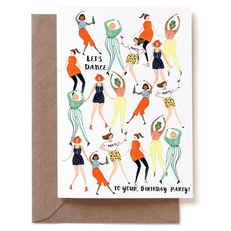 Dubbele kaart 'Let's dance to your birthday'