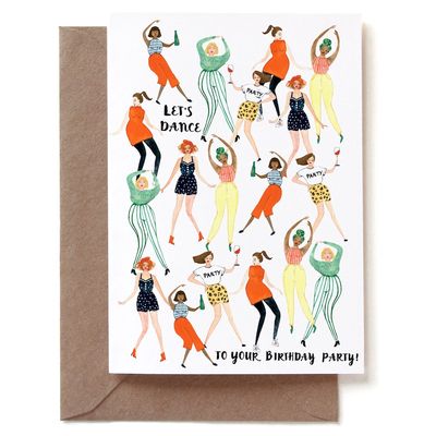 Dubbele kaart &#39;Let&#39;s dance to your birthday&#39;