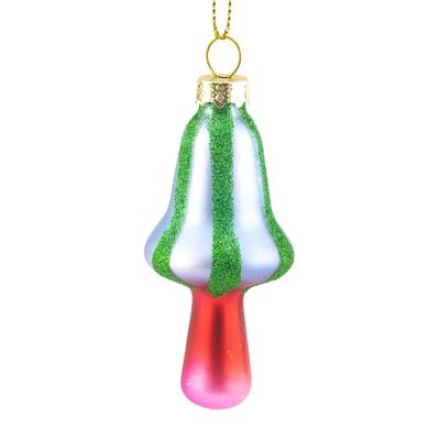 Kerstbal funky paddestoel · Roze/groen