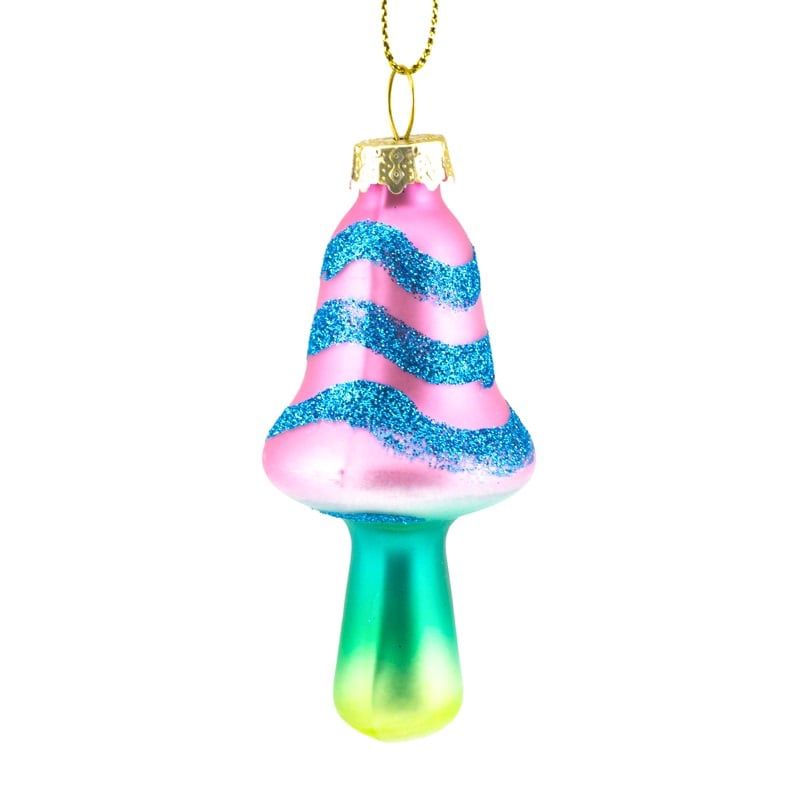 Kerstbal funky paddestoel · Roze/blauw