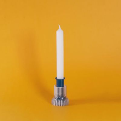 W&amp;L Double kaarsenhouder hoog · blauw