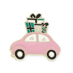 Broche kerst · auto met cadeaus
