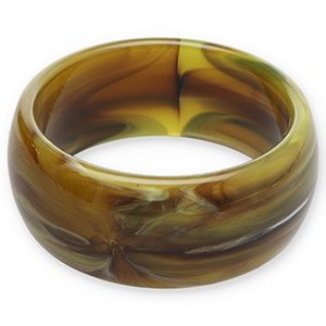 Hars armband bangle· marmer groen/bruin
