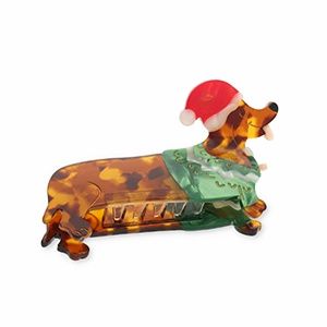 Haar klem kerst · teckel met kersttrui