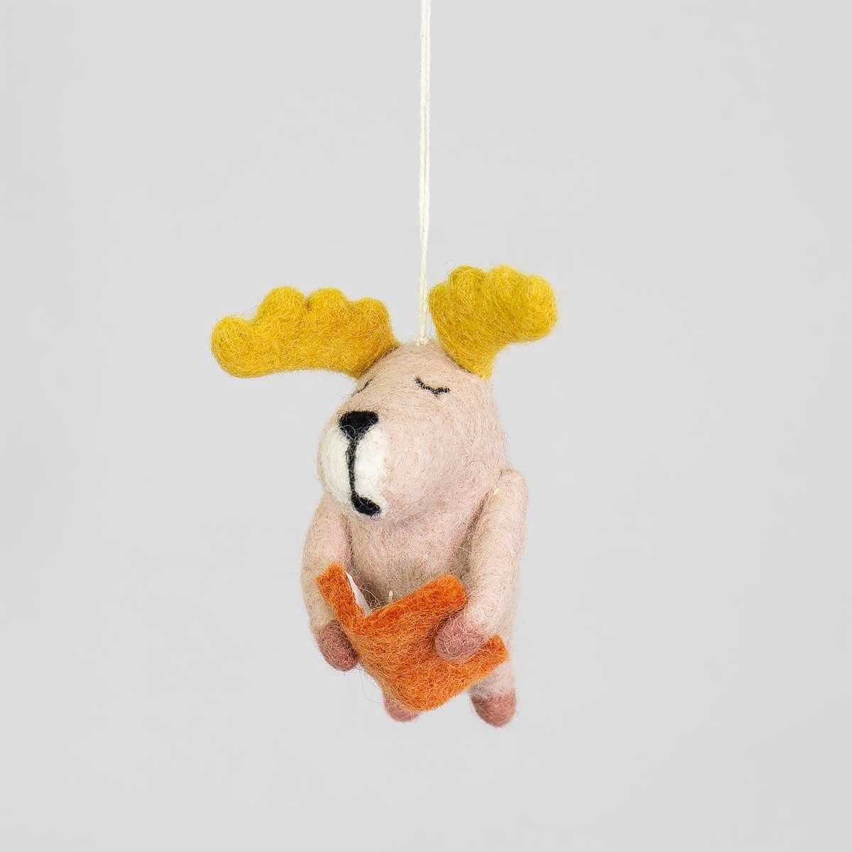 Christmas ornament · Rendier met boek