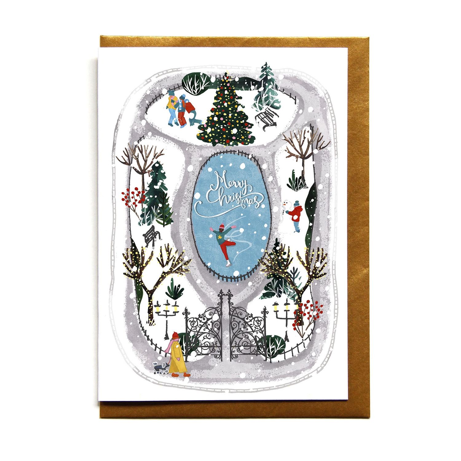 Kerstkaart · Merry christmas park