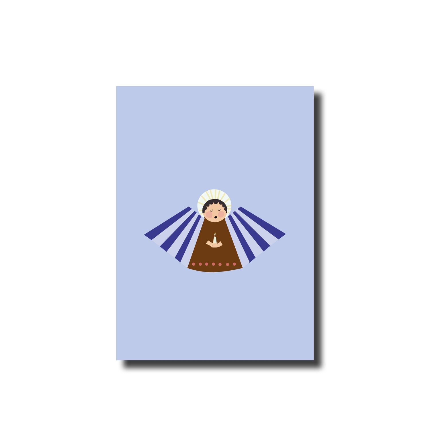 Kerstkaart enkel angel blue