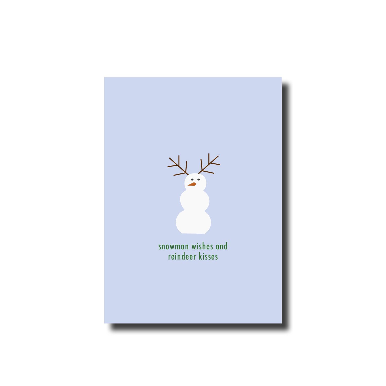 Kerstkaart enkel snowman wishes