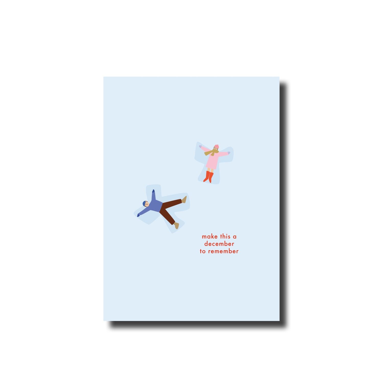 Kerstkaart enkel december to remember