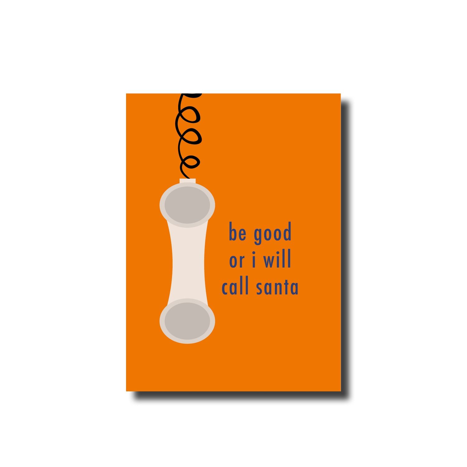 Kerstkaart enkel santa calls