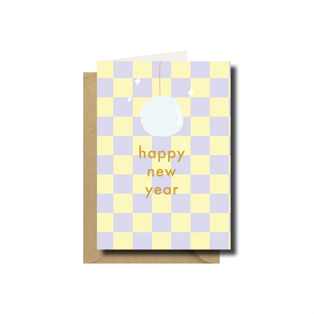 Kerstkaart dubbel happy newyear