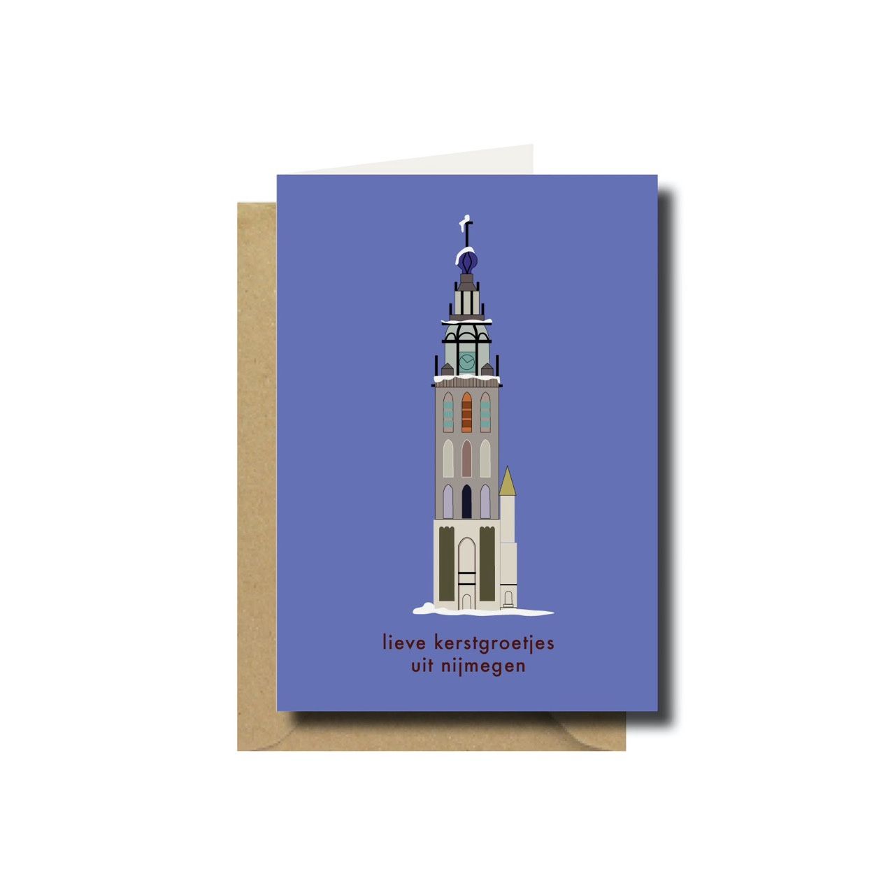 Kerstkaart dubbel Stevenstoren Nijmegen