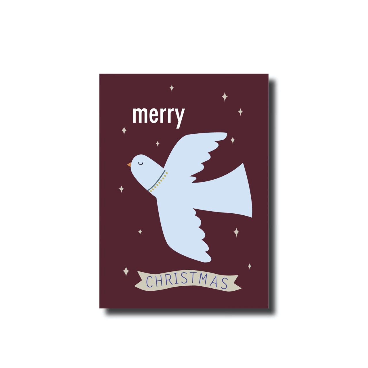 Kerstkaart enkel christmas bird