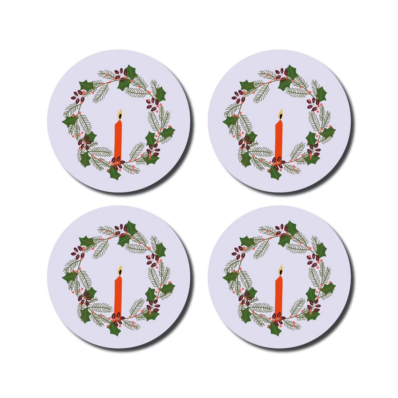 Onderzetters kerst · krans lila
